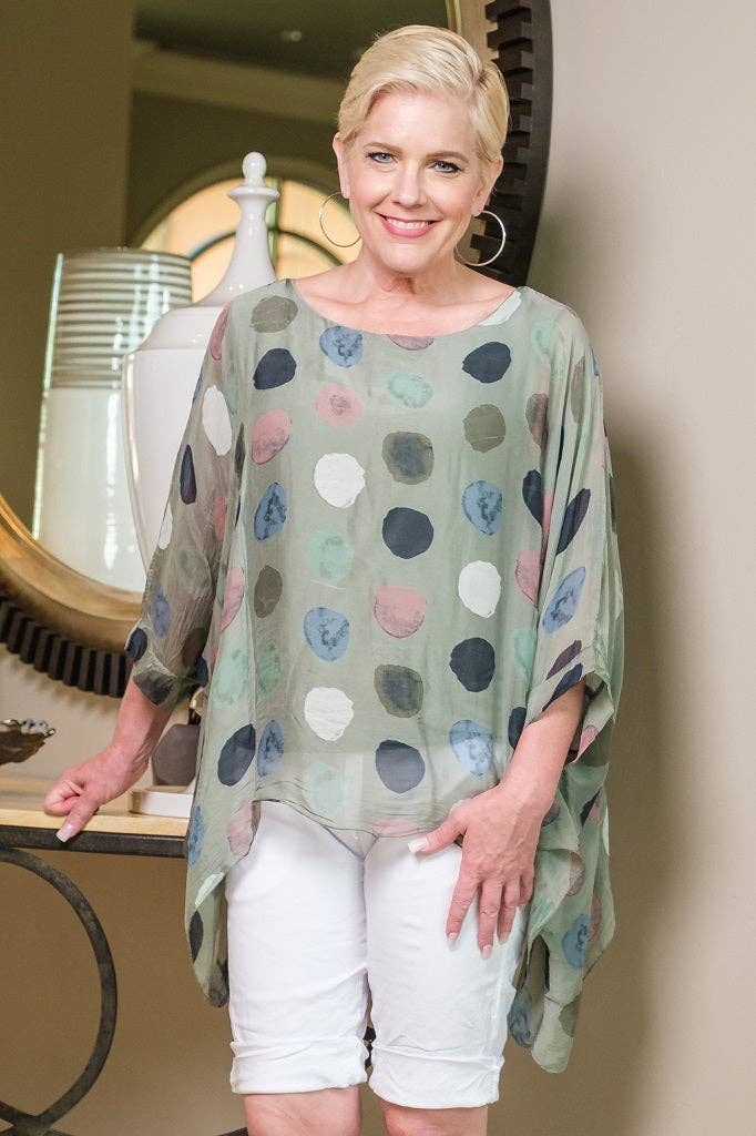 Circle Silk Kaftan (BQ201R):Olive