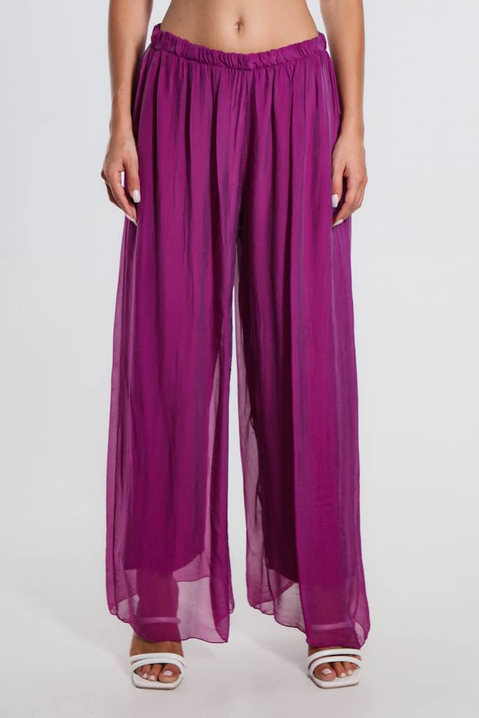 Roxy Silk Straight Leg Pant Orchid