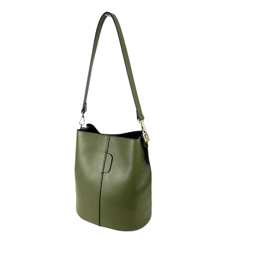 High Quality Italian Leather Shoulder Bag: Yellow