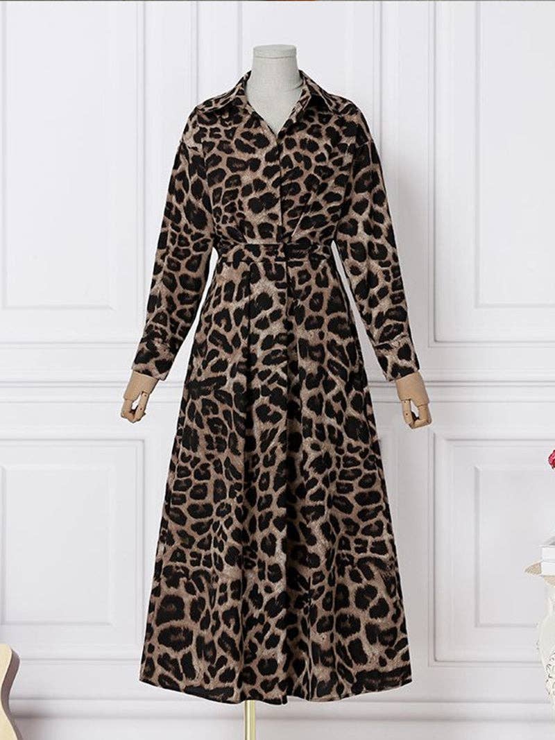 Leopard Print Maxi Dress: LEOPARD / XL