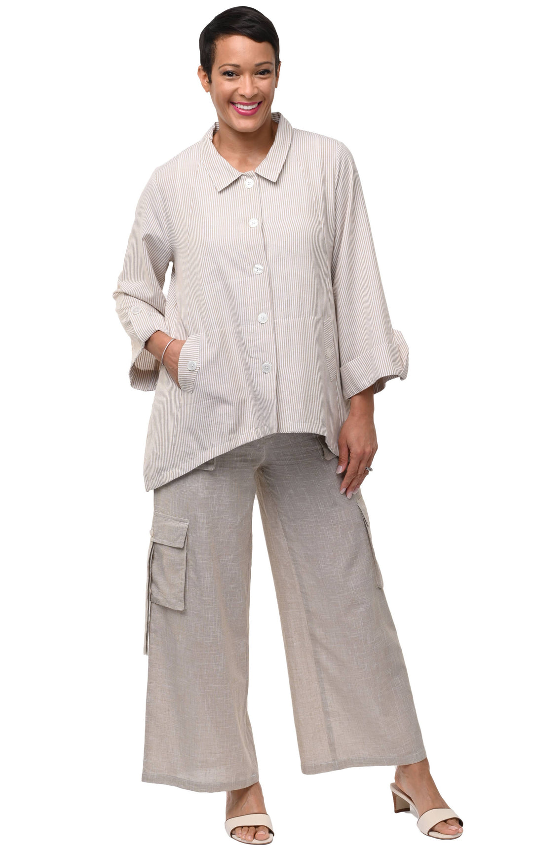 Tulip Clothing - CV1269 Leigh Jacket in Crockery Stripe*: L