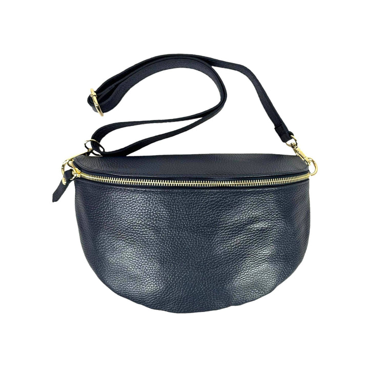 Italian Leather Waist Bag: Brown