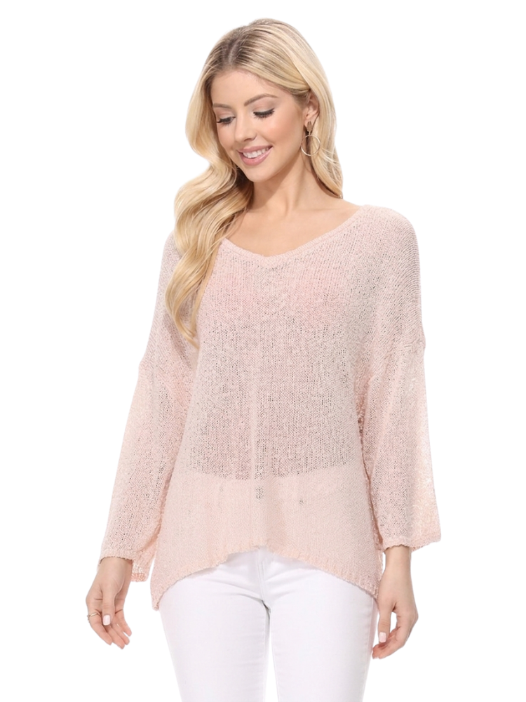 V-Nk Knit Top MK3662: BLACK / L