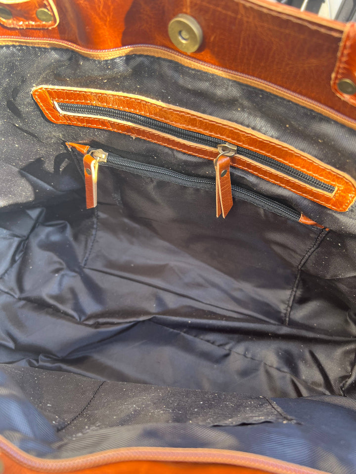 Equipage - Equestrian Snaffle Bit Newmarket Leather Tote Bag Purse