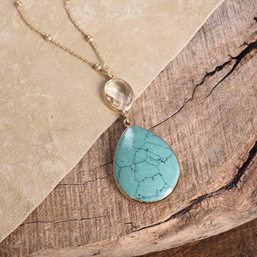 Long Neck Teardrop Stone– Turquoise