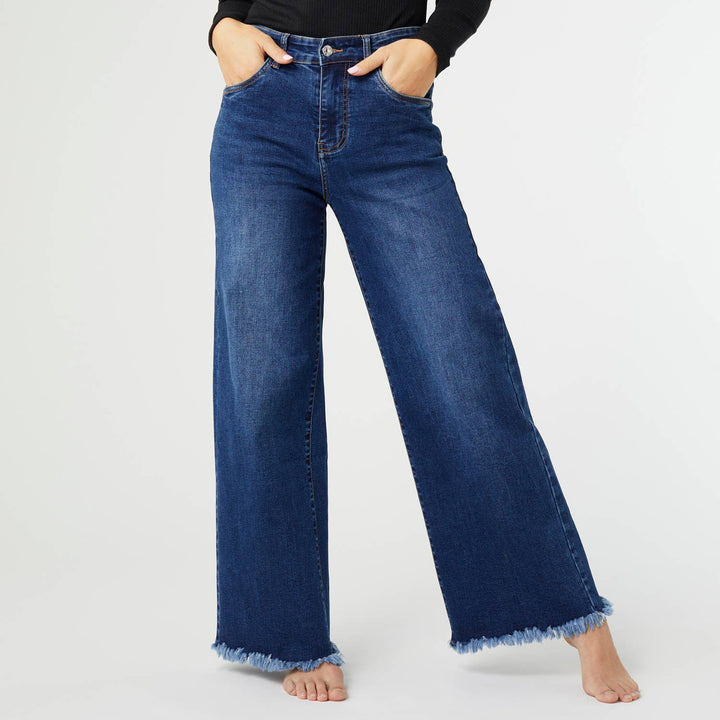 Wide Leg: L / Dark Denim