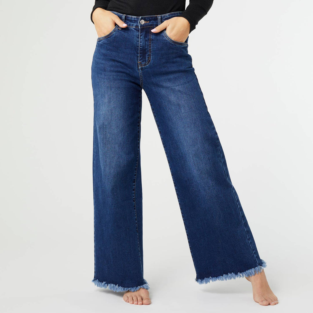 Wide Leg Jean: XL / Dark Denim