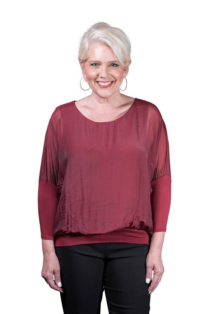Silk Banded Blouse (BQ206):Black
