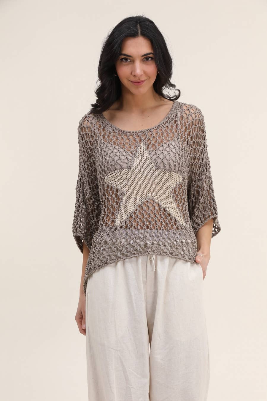 Cotton knit sweater star 100% cotton: Jeans
