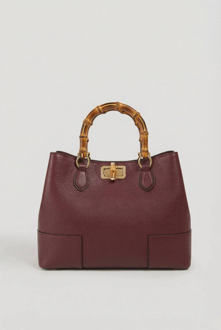Bamboo Bag in Leather – Made in Italy Nero