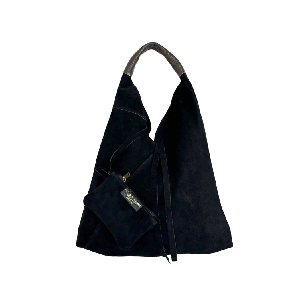Suede Leather Shoulder Bag: Yellow