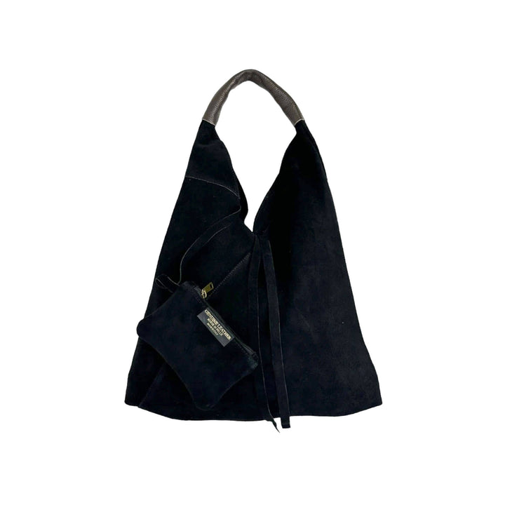 Suede Leather Shoulder Bag: Yellow