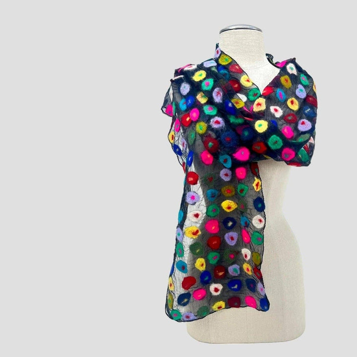 Multi Spotted Polka Felt Scarf
