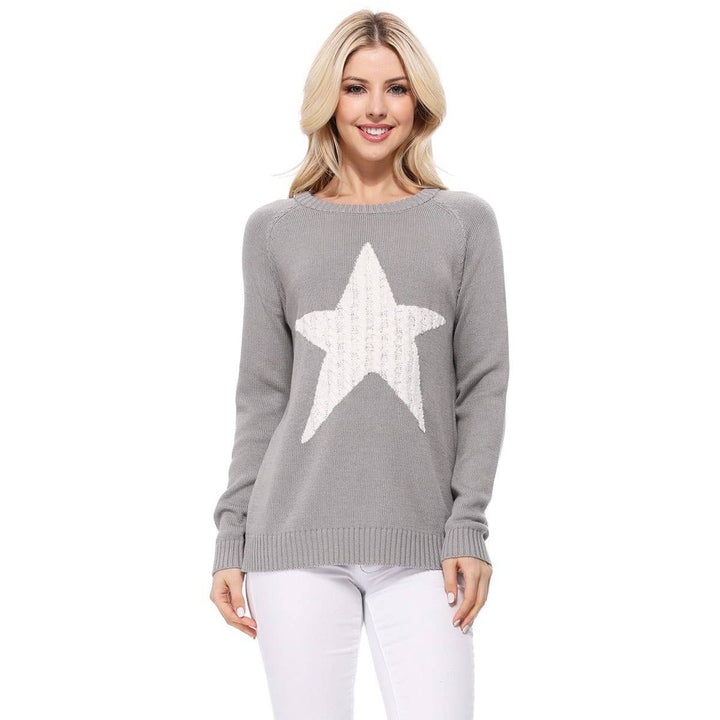 Star Sweater MK3506STAR: NAVY/OATMEAL / L