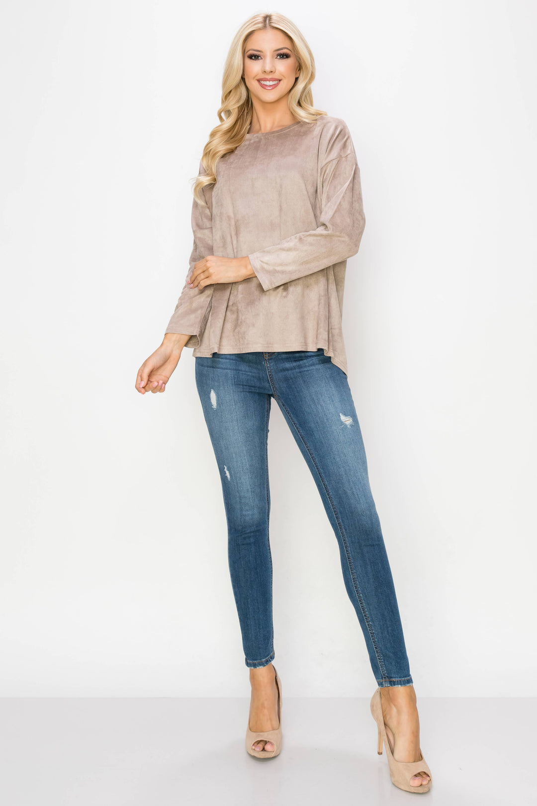 Adi Stretch Suede Top: BLACK / M / A5418