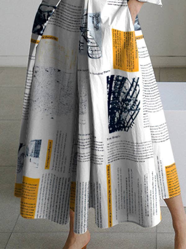 Newspaper Dresses: YELLOW / M