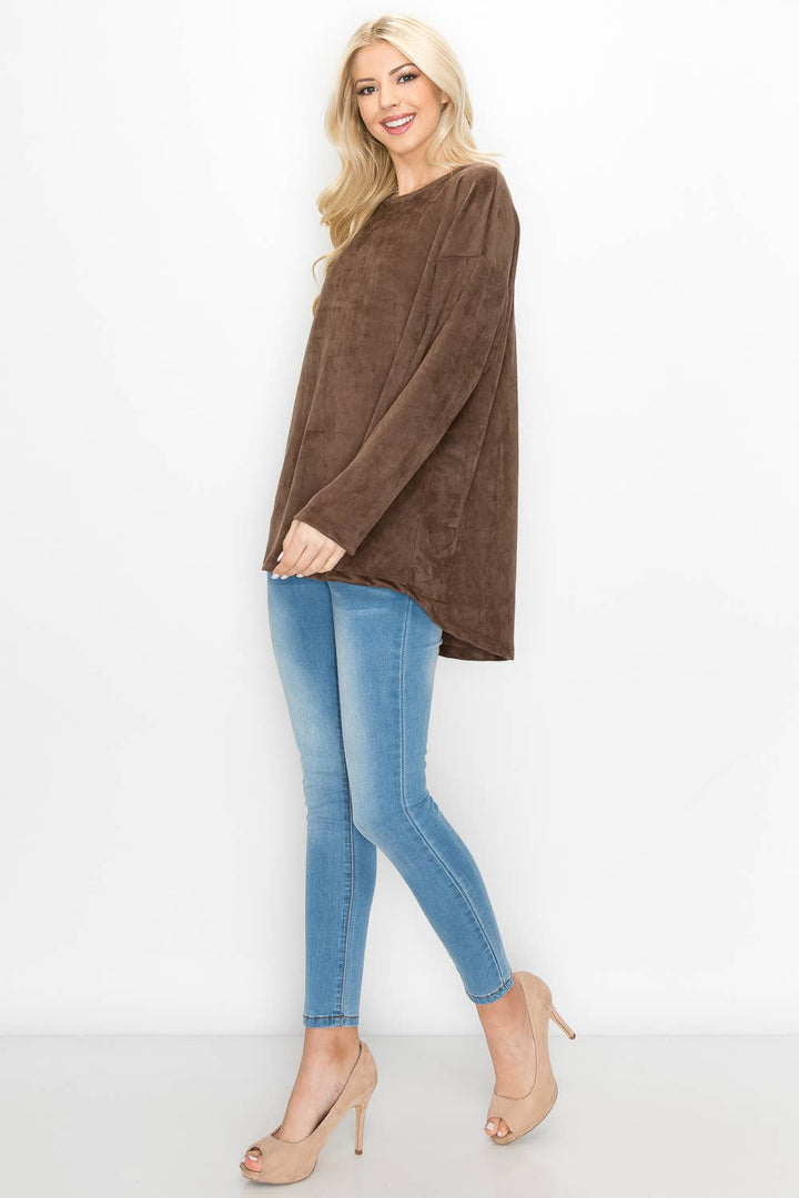 Adi Stretch Suede Top: BLACK / L / A5418