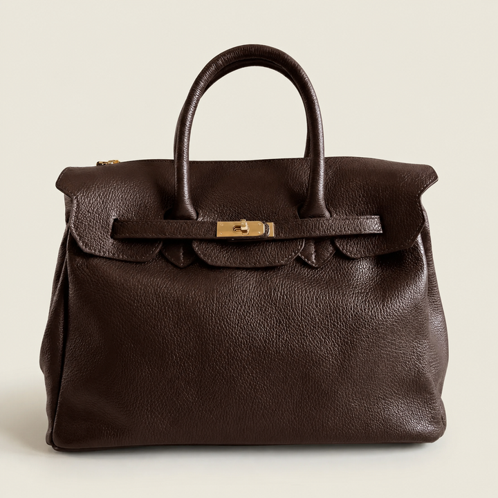 Maxi Bag in Leather Made in Italy: Nero