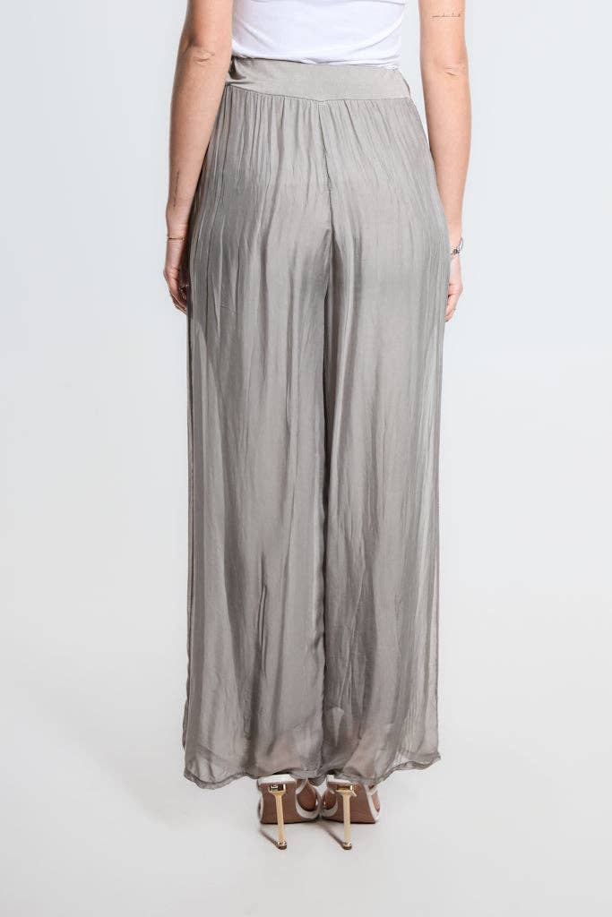 Wrap Front Silk Pant (PL214):Navy
