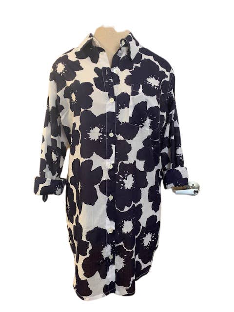 Navy Koko Floral Shirt: S