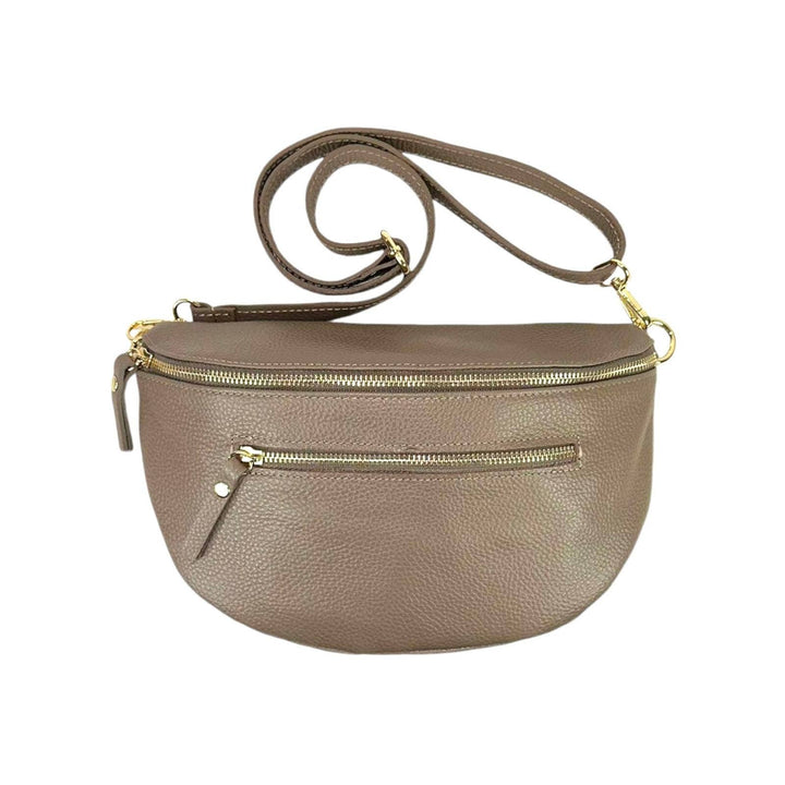 Italian Leather Waist Bag: Bronze