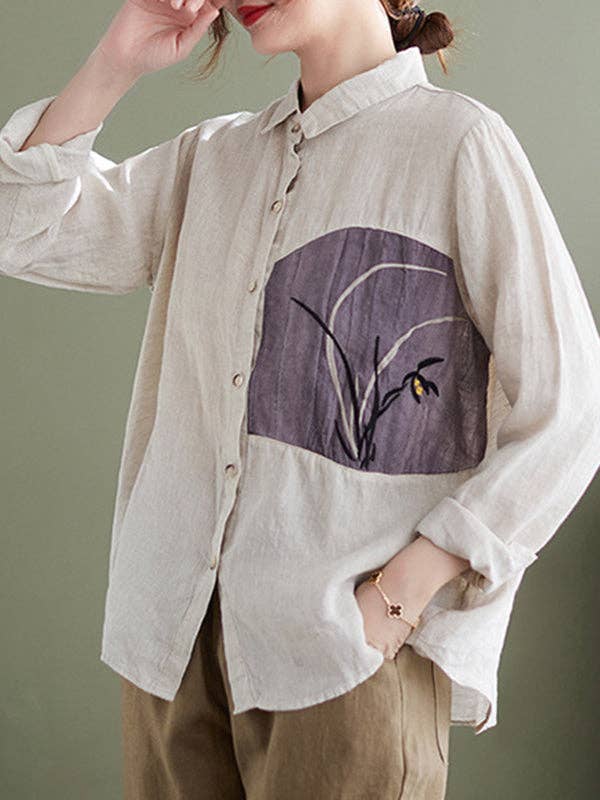 Embroidered  Tops: APRICOT / L