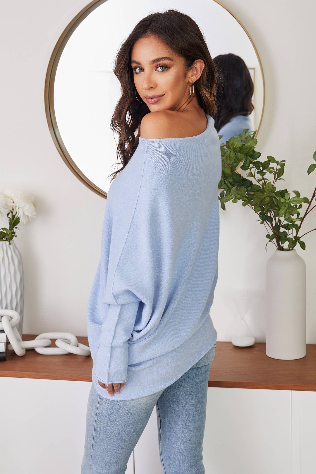 ASYM SWEATER (SKY BLUE): XS/S