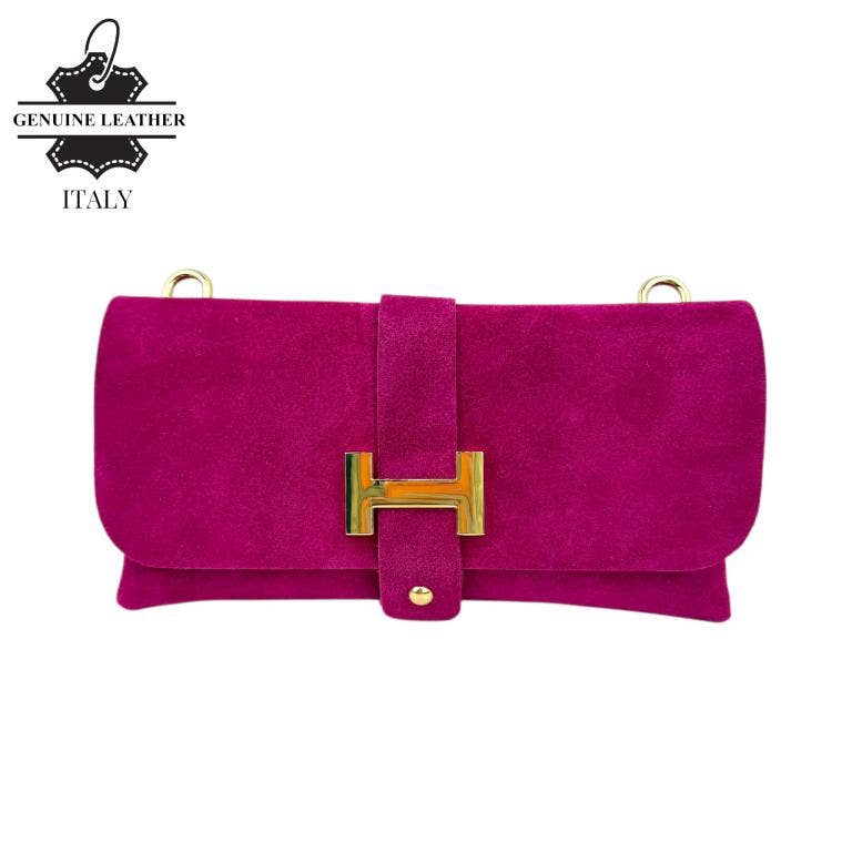 Italian Leather Bag: Suede Black