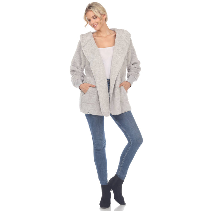 Plush Hooded Cardi: Camel / L/XL