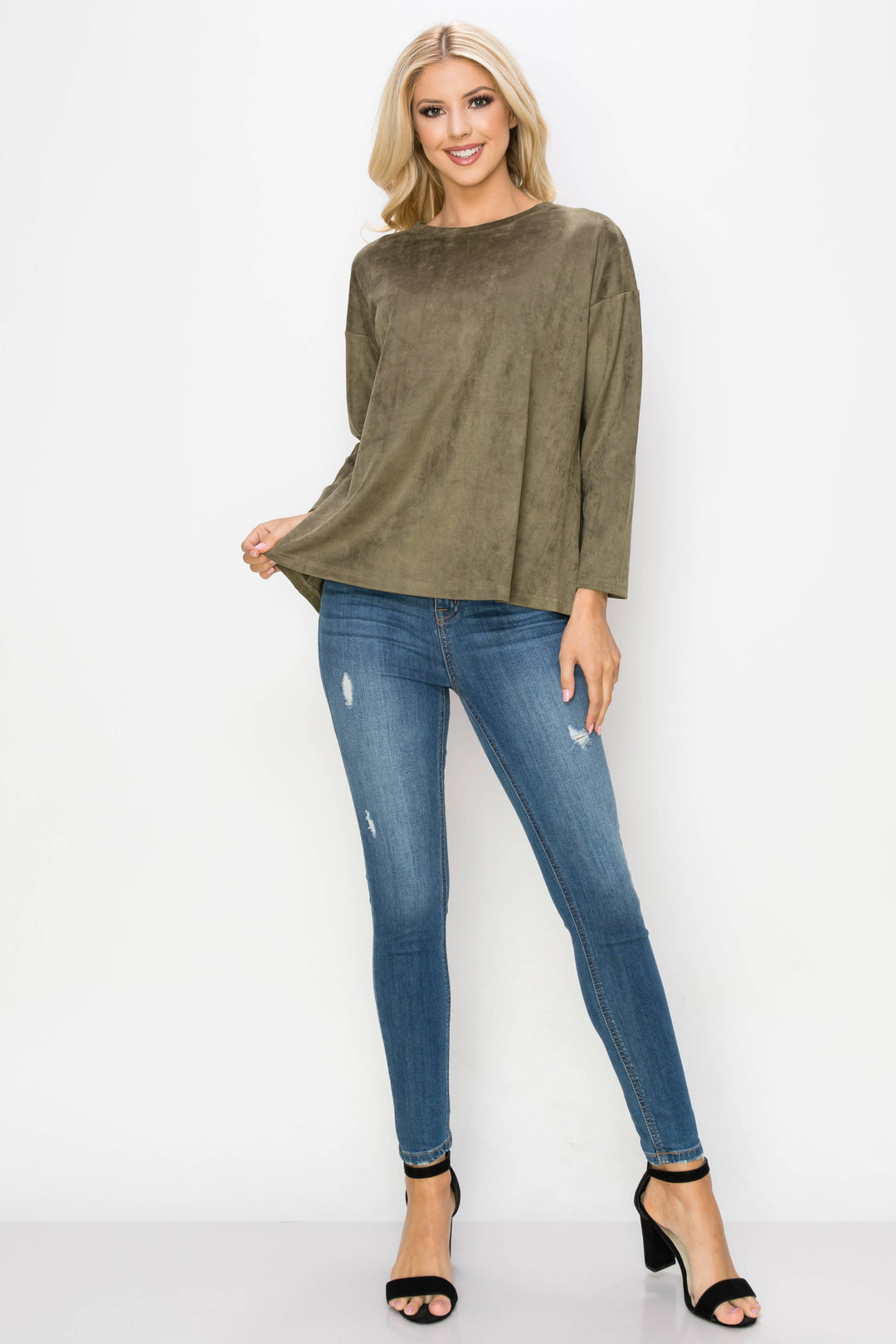 Adi Stretch Suede Top: BLACK / XS / A5418