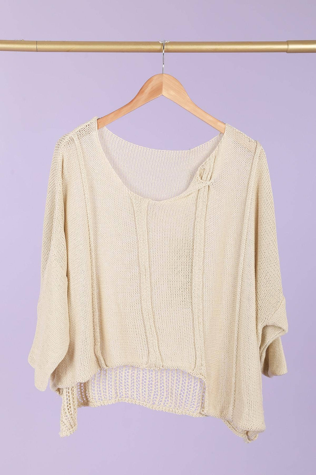 61113 100% COTTON SWEATER: Beige