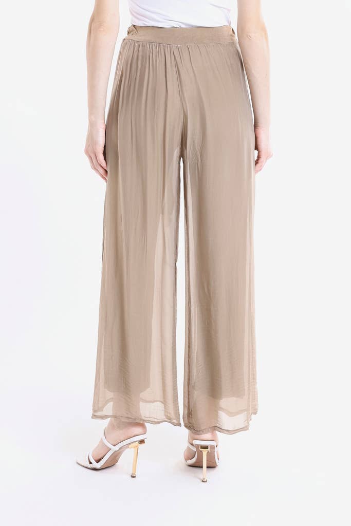 Wrap Front Silk Pant (PL214):Black