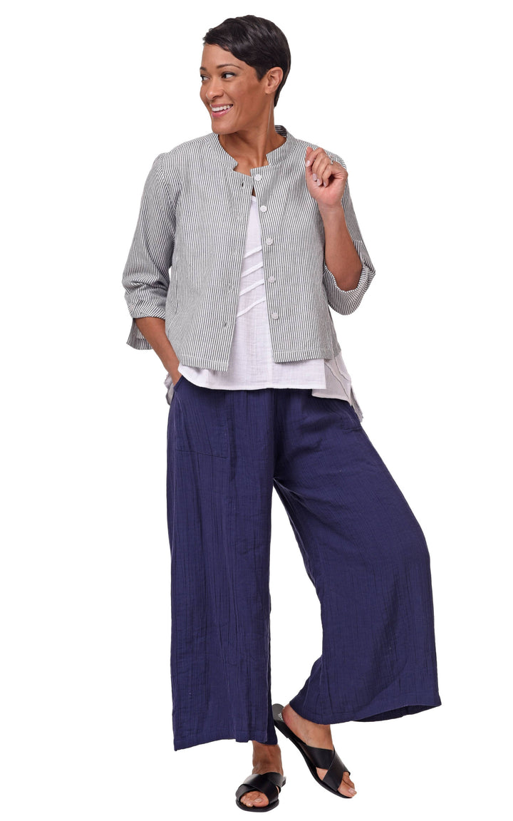 Tulip Clothing - CV13 Dakota Jacket Top in Ticking Stripe*: S