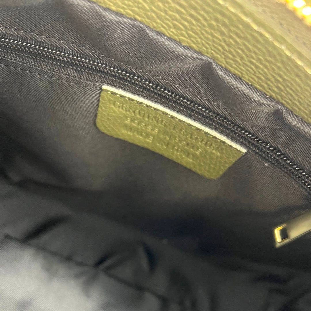 Horse bit Blk Leather Bag Made in Italy