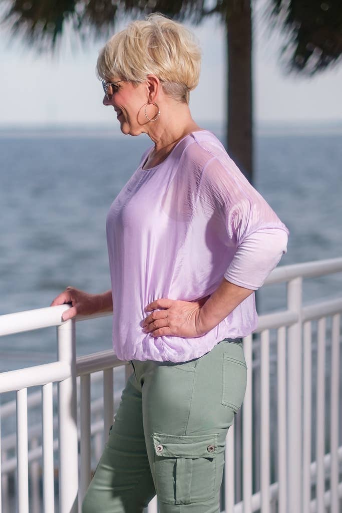 Silk Banded Blouse (BQ206):Army