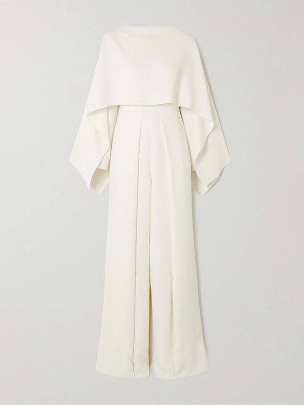 Zipper Long Sleeves Wrap Jumpsuits: BEIGE / L