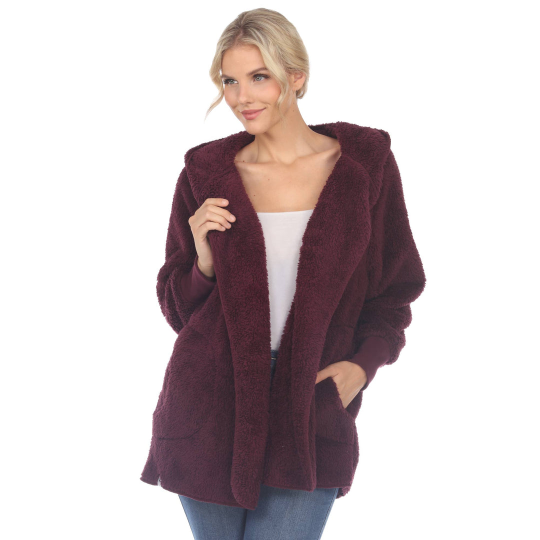 Plush Hooded Cardi: Camel / L/XL