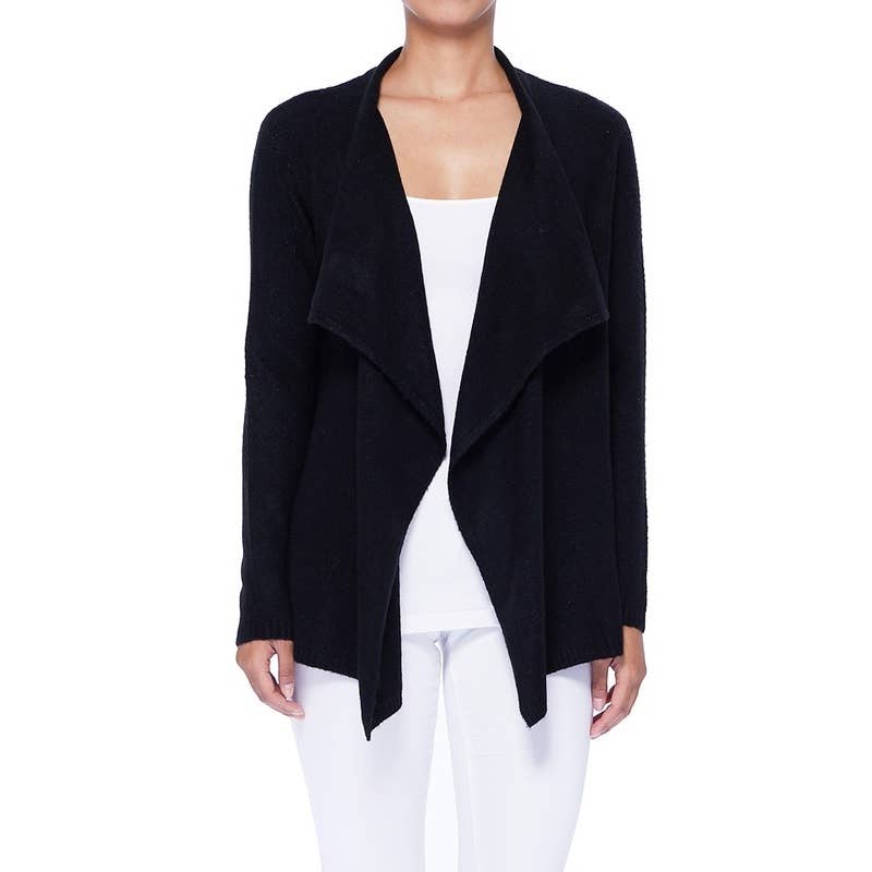 Draped Sweater Cardigan MK8218: NAVY / M