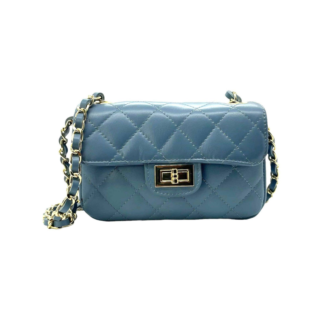 Italian leather Bag: Navy blue
