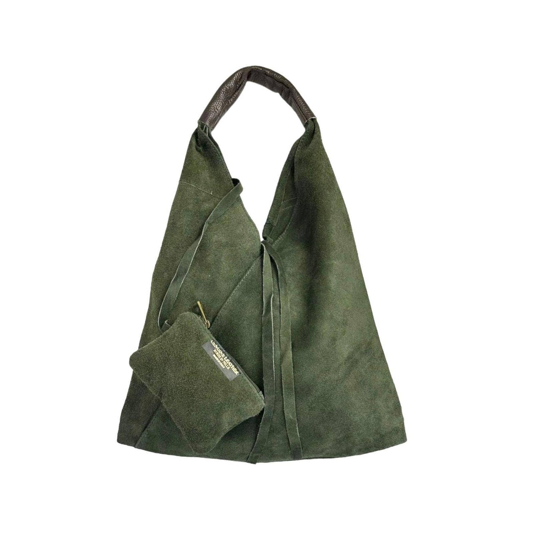 Suede Leather Shoulder Bag: Camel