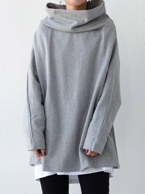 Black&Gray Oversize T-Shirt: GRAY / L