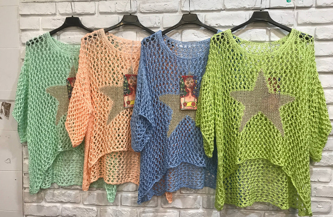 Cotton knit sweater star 100% cotton: Jeans