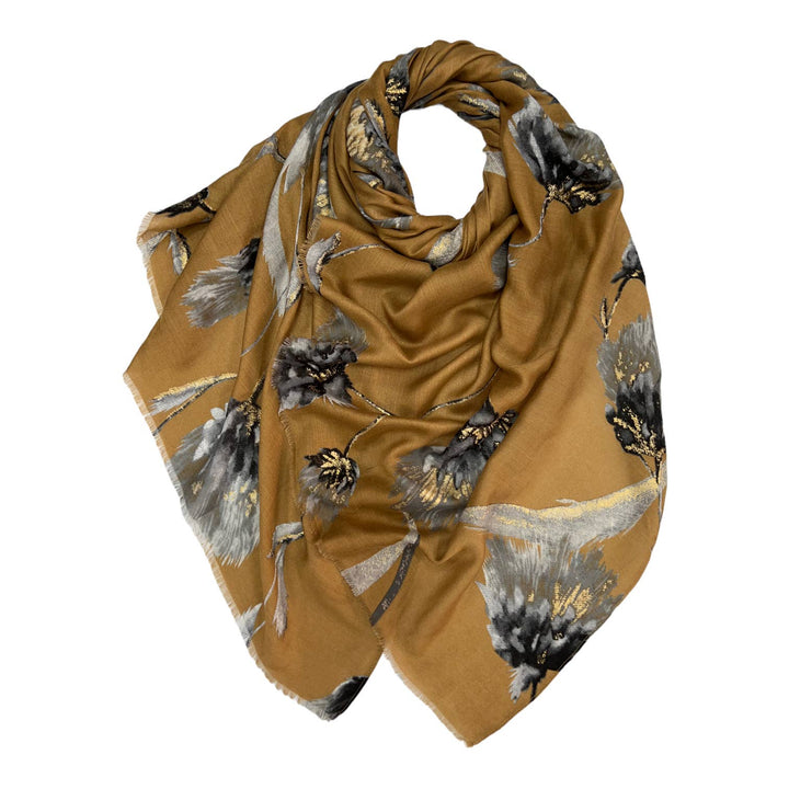 Dusty miller flower scarf: Cream