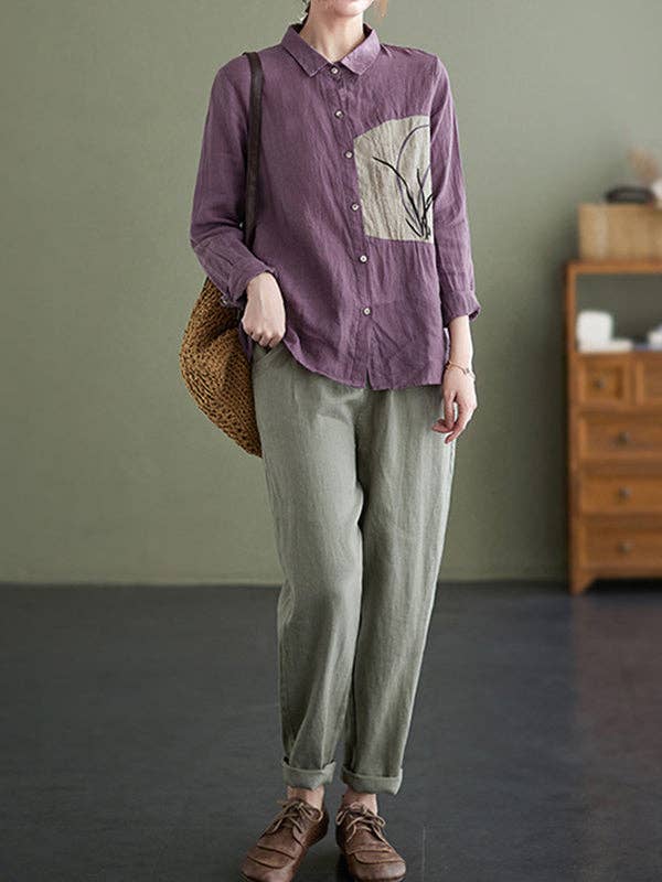 Embroiderd Tops: BLACK / L