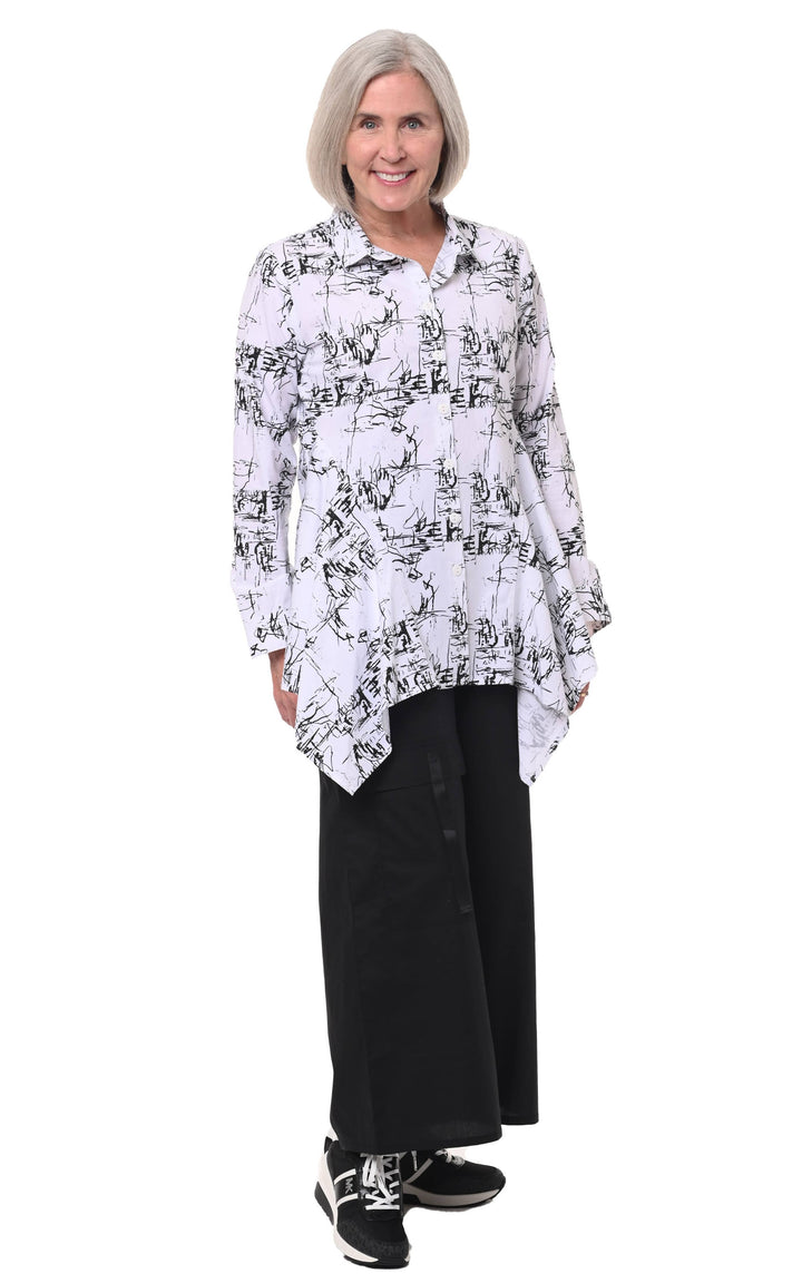 Tulip Clothing - SDC529 Jennifer Button Down in White Etching*: S