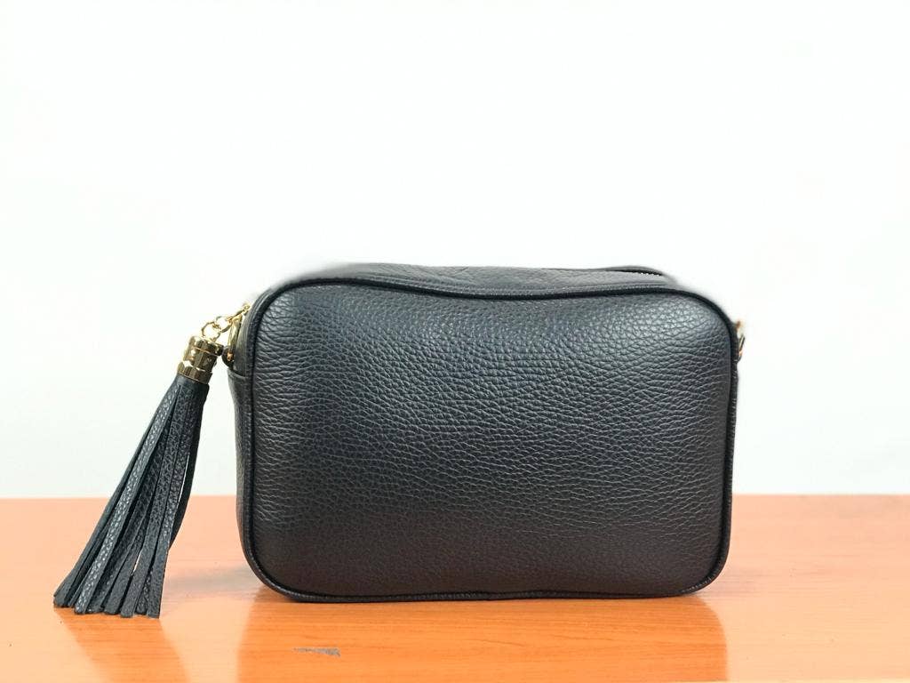 Genuine Leather Bag Tassel: Camel