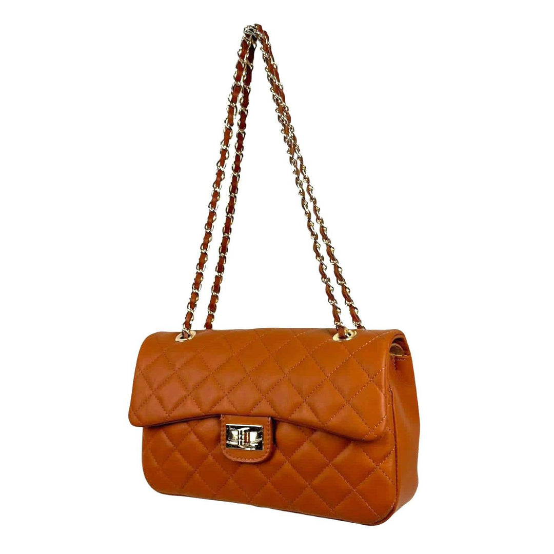 Extra Premium Quilted Leather Bag: Gold