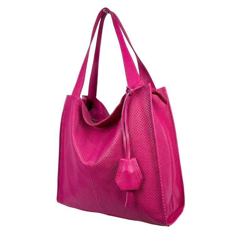 Leather Shopper Bag : Orange
