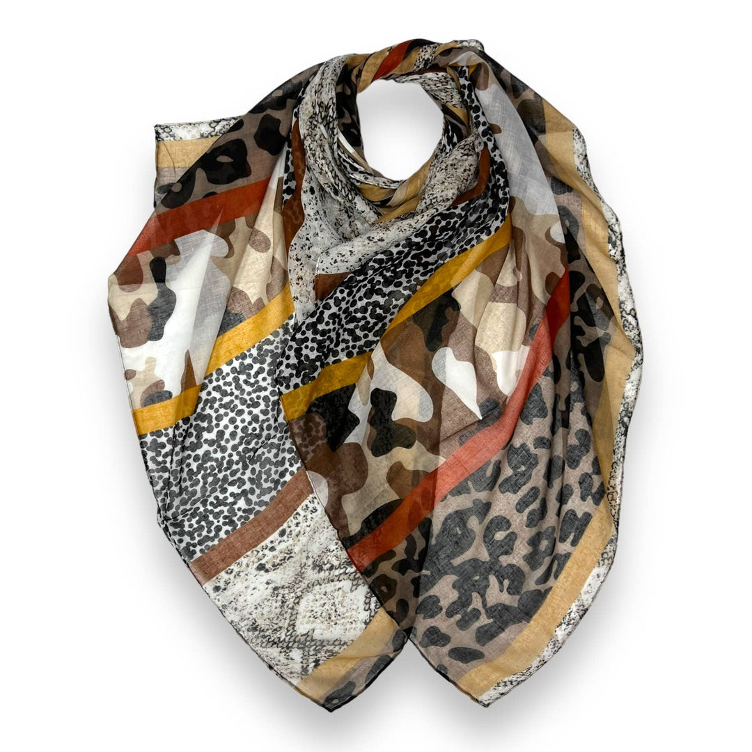 Animal print scarf: Black