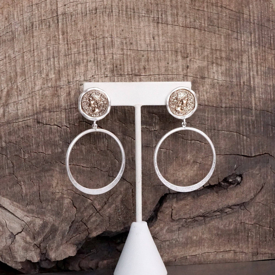 Coin and Hoop Earrings – Silver & Gold